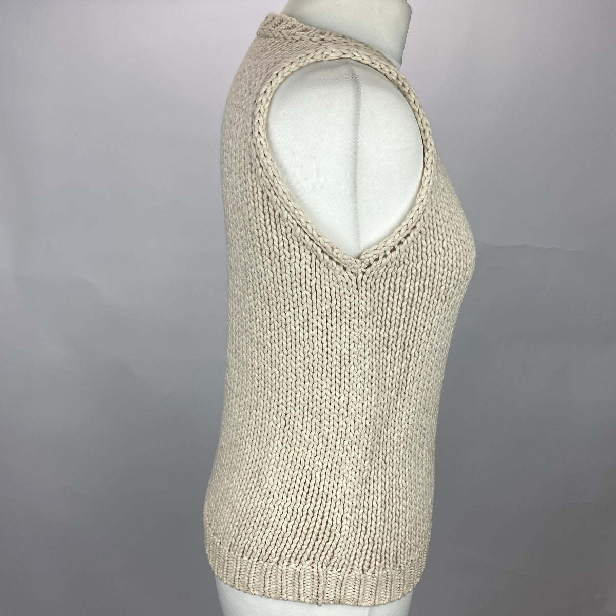 Brunello Cucinelli £1000 Vanilla Chunky Cotton Tank Top M
