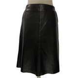 Margaret Howell Black Thick Leather Midi Skirt S