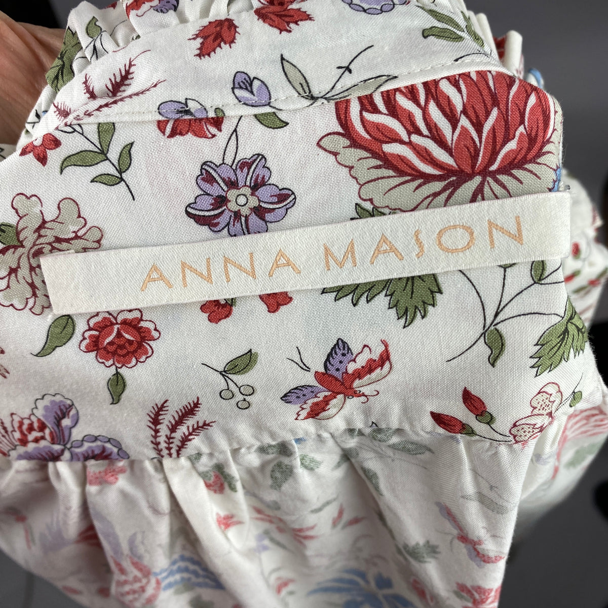 Anna Mason New Ivory Floral Cotton Victorian Blouse XS