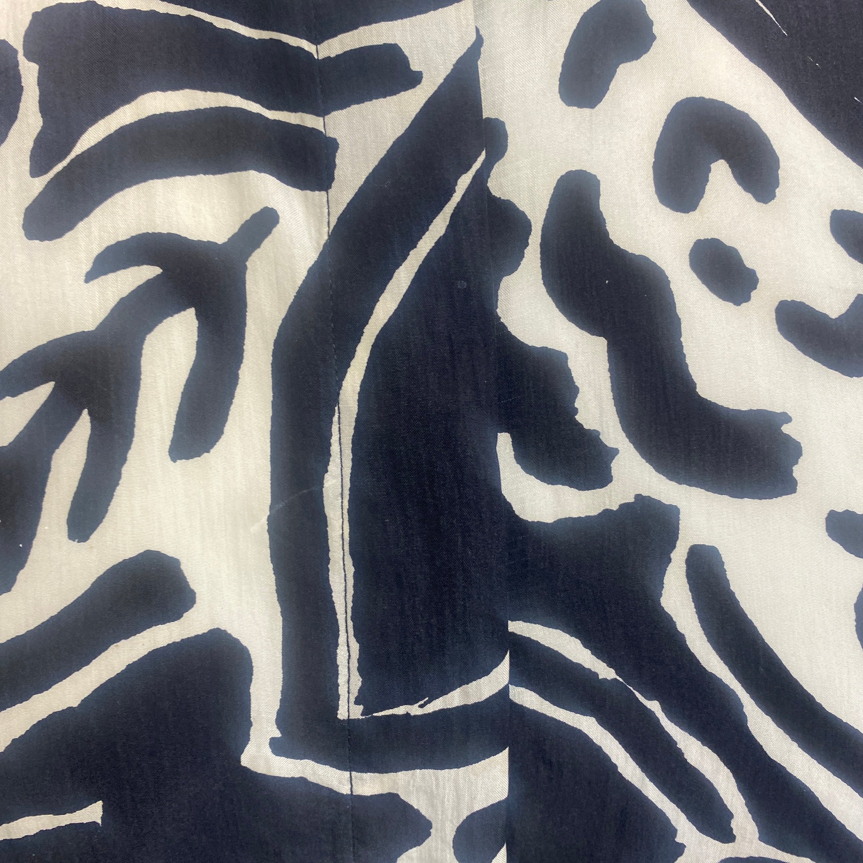 Mii Au Musee £430 Black & Cream Print Silk Shirt XS/S/M