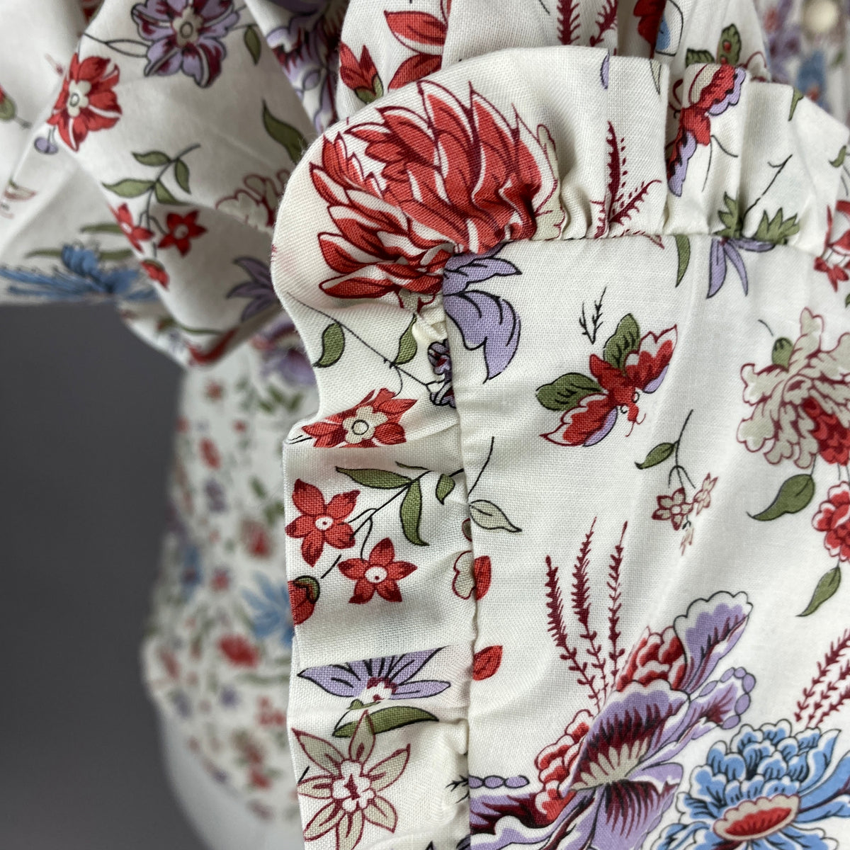 Anna Mason New Ivory Floral Cotton Victorian Blouse XS