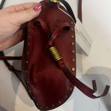 Isabel Marant Burgundy Studded Small Pouch Bag