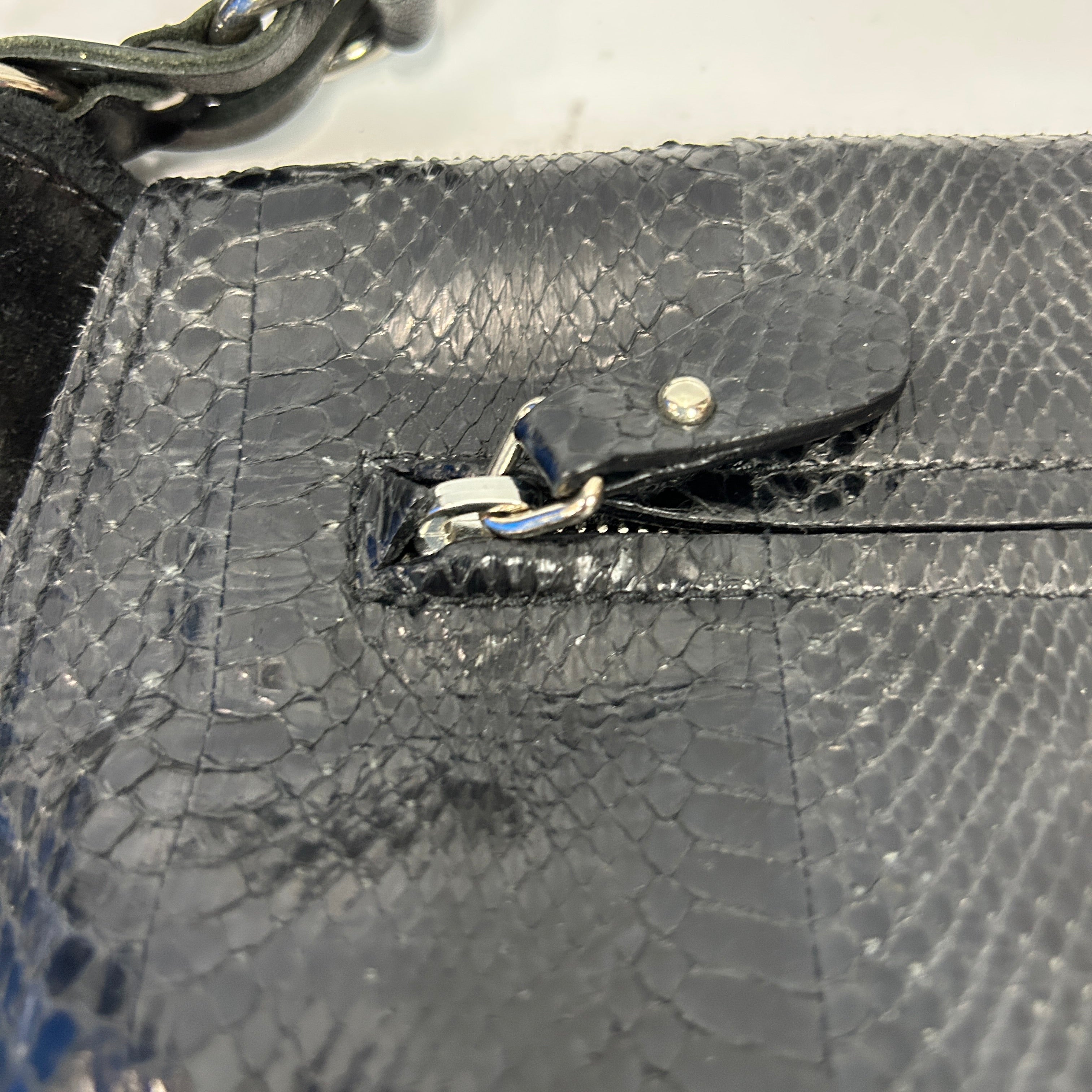 Isabel Marant £1125 Black Python Pratt Hobo Shoulderbag