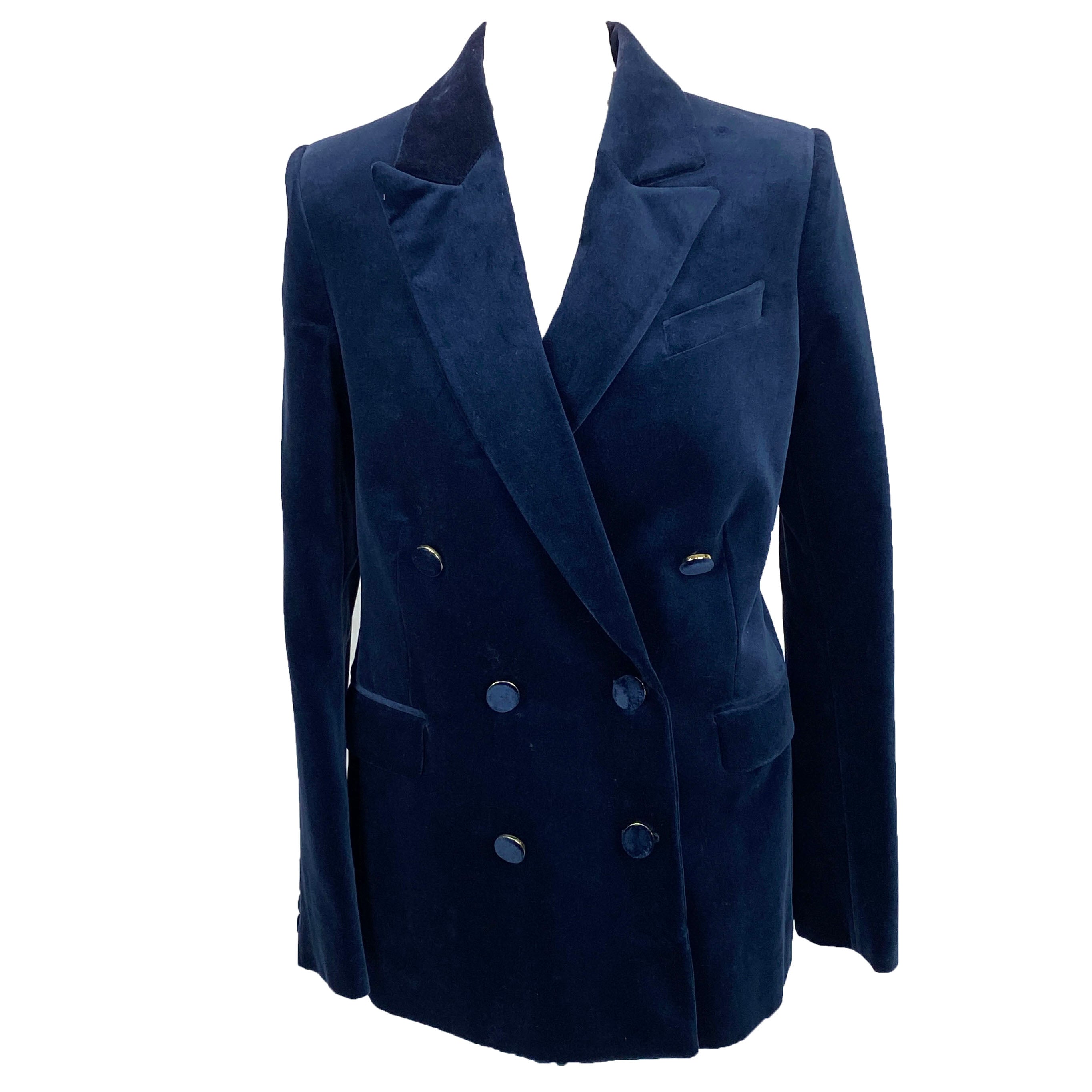 Zimmermann New £1300 Navy Velvet Glassy Blazer M