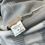 Alaia Ivory & Sky Blue Geometric Jacquard Midi Dress XXS