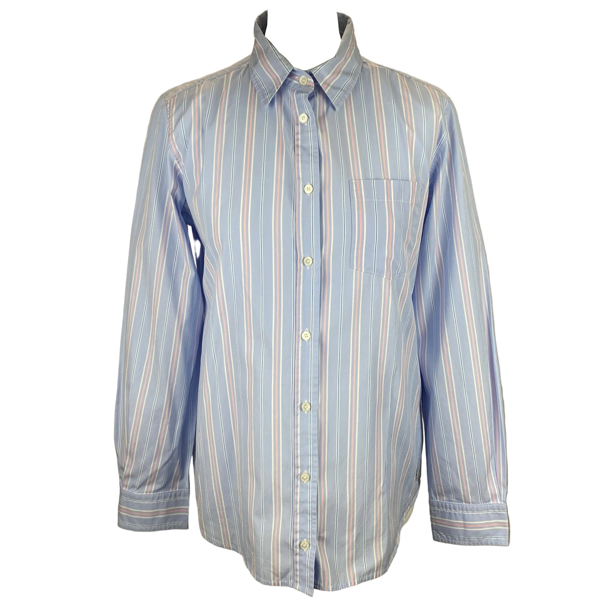 Weekend Max Mara Sky Blue Pinstripe Cotton Shirt S