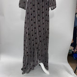 Ba&sh Black White & Red Print Wrap Maxi Dress S