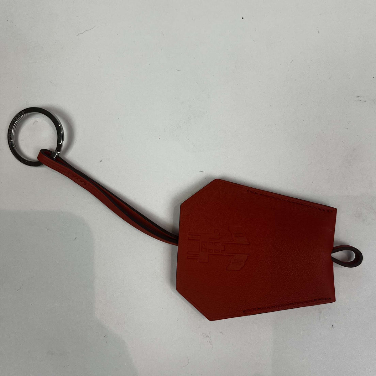 Hermes Brand New Orange Leather Clochette Key Fob