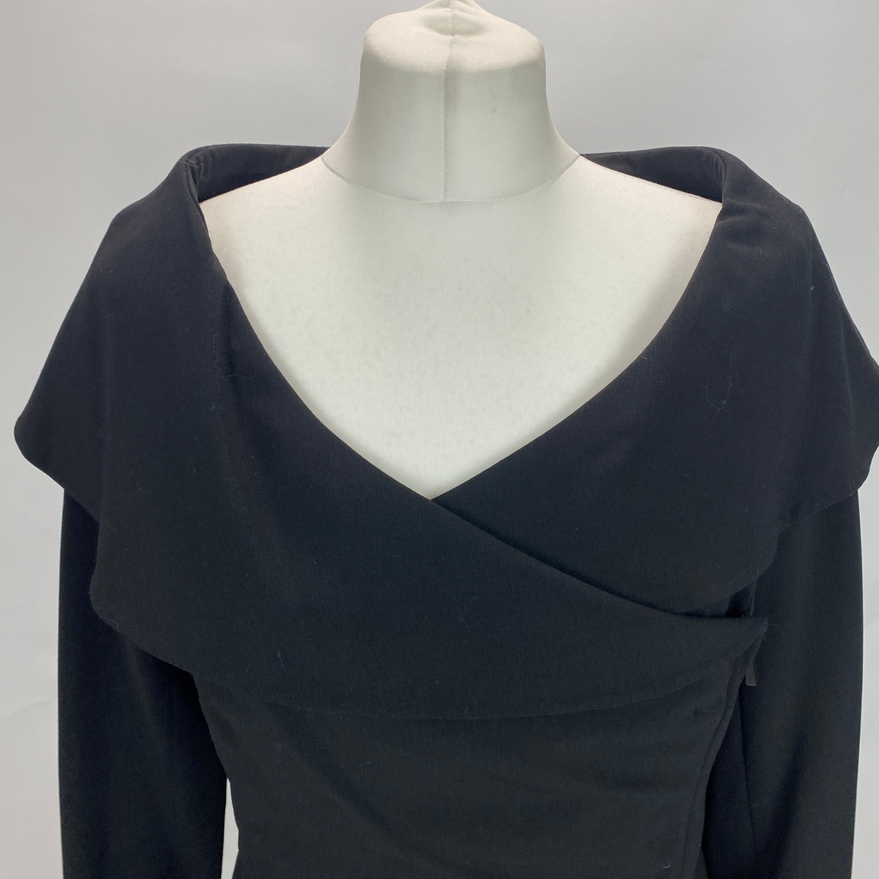 Ralph Lauren £2000 Black Wool & Silk Tuxedo Dress S