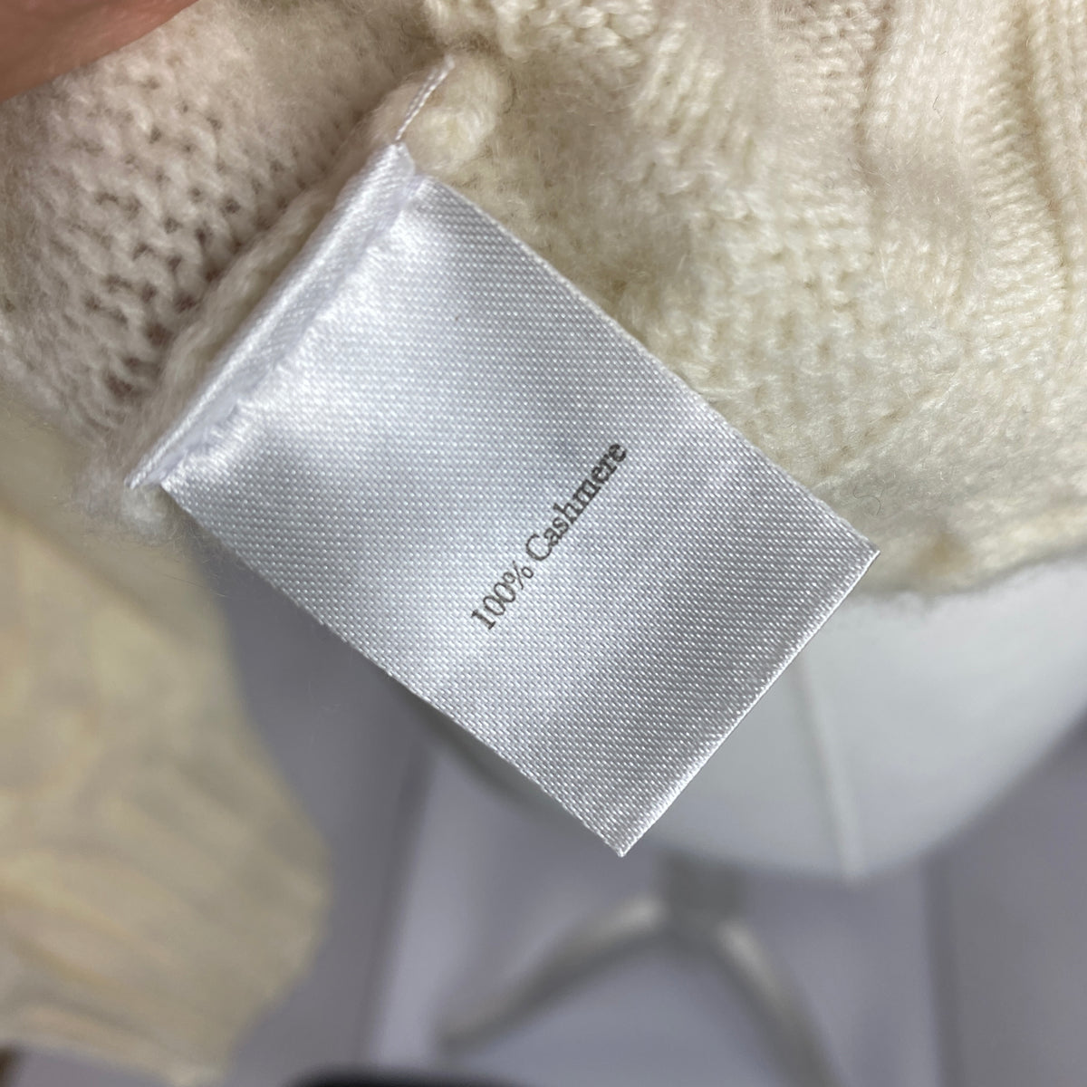N Peal New £345 Cream Cable Knit Cashmere Turtleneck Sweater M