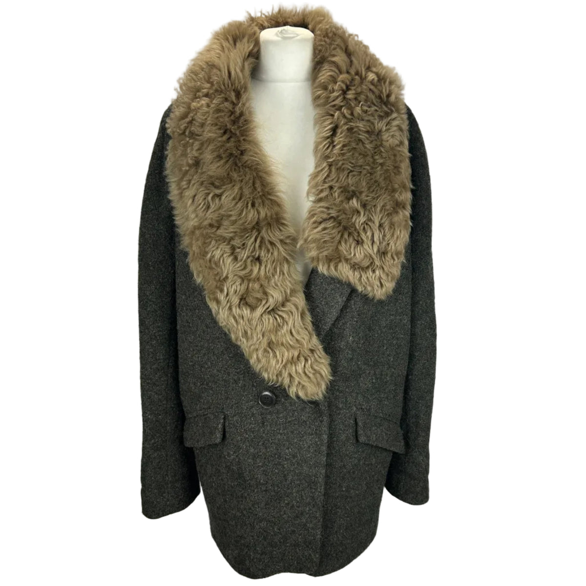 Vanessa Bruno Olive & Navy Wool Tweed Jacket S