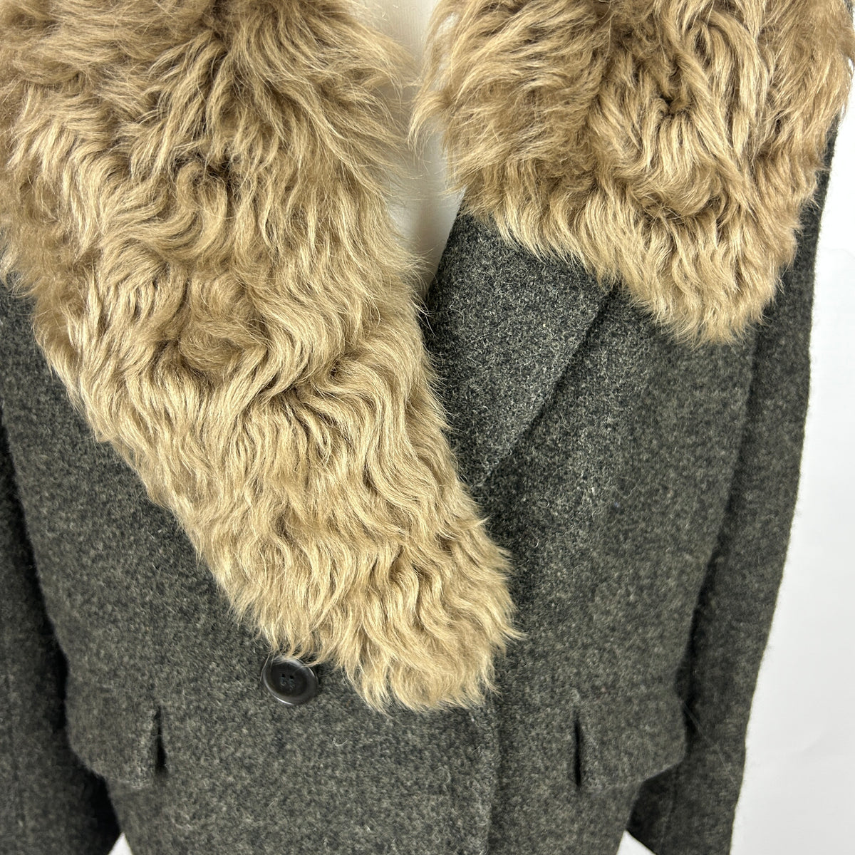Vanessa Bruno Olive & Navy Wool Tweed Jacket S