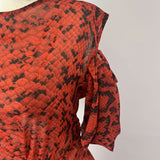 Preen Blood Orange Snakeskin Silk Maxi Dress M