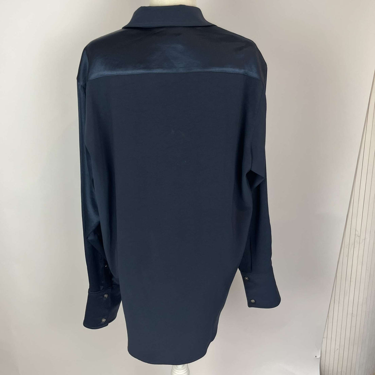 Serena Bute Navy Silk Panel Shirt L