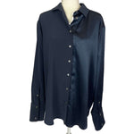 Serena Bute Navy Silk Panel Shirt L