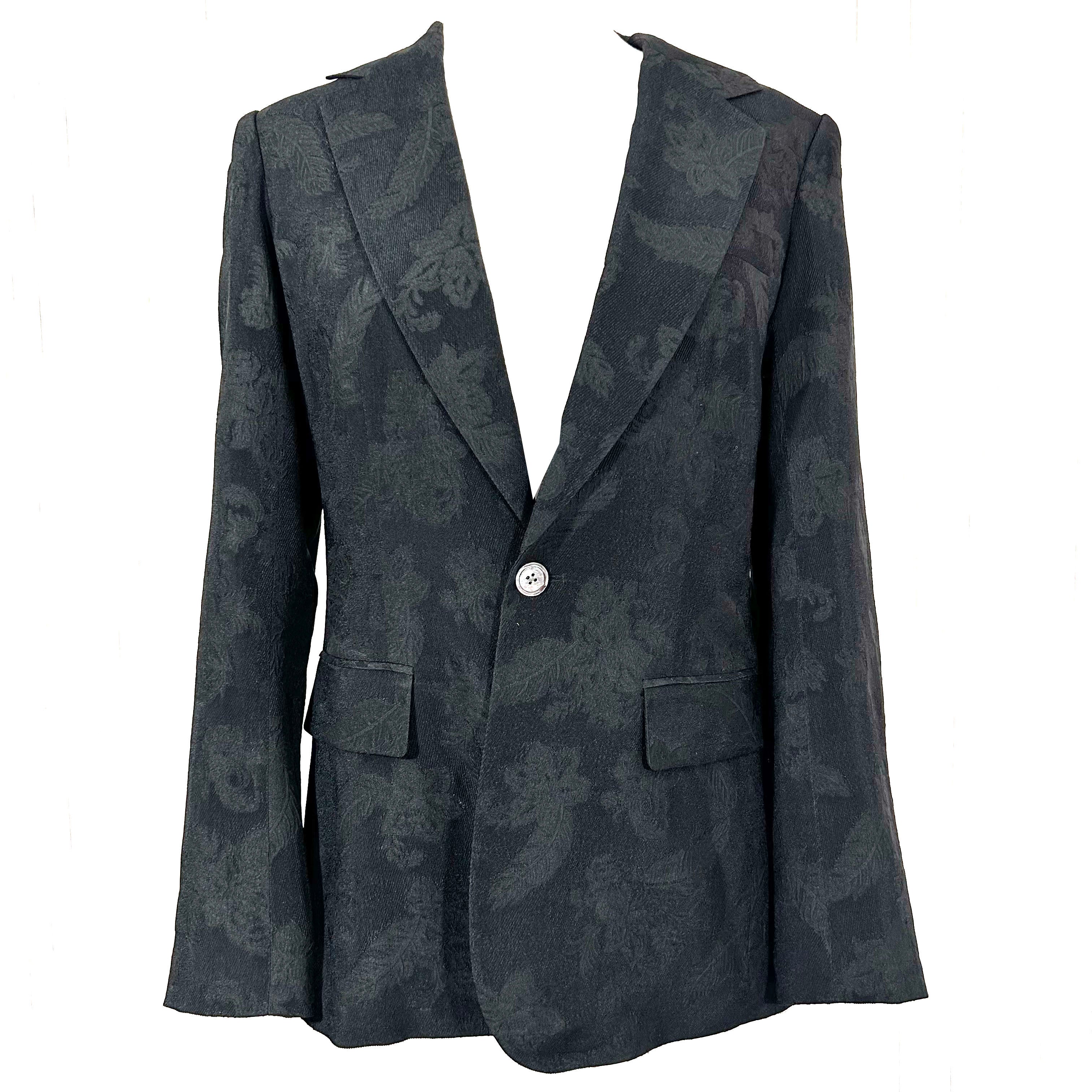 Polo Ralph Lauren Black Silky Brocade Jacket S