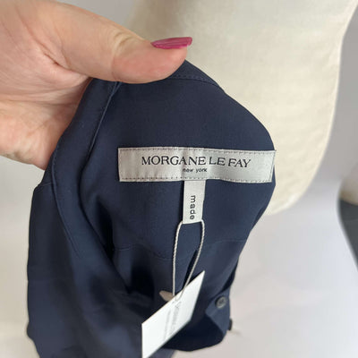 Morgane Le Fay Navy Draped Detail Shirt L