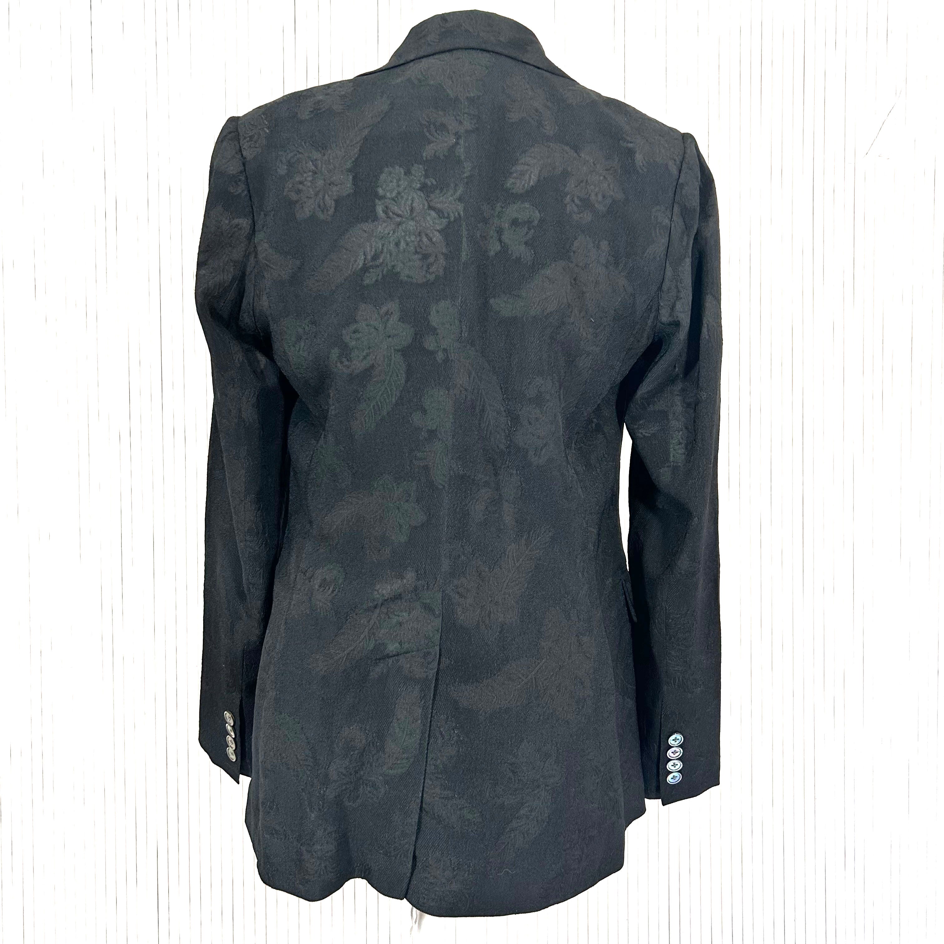 Polo Ralph Lauren Black Silky Brocade Jacket S