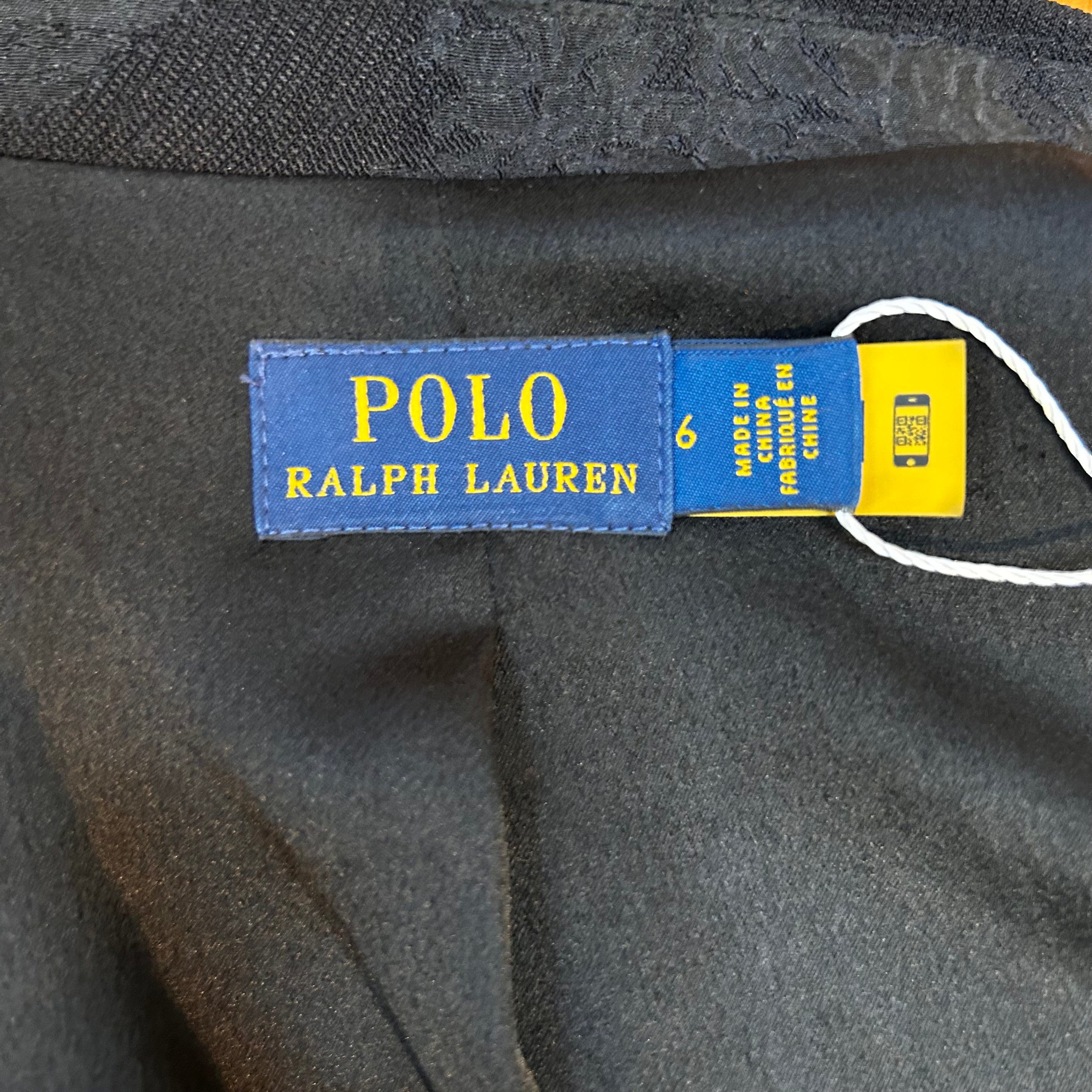Polo Ralph Lauren Black Silky Brocade Jacket S