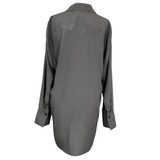 Joseph Brand New Pearl Grey Bene Longline Silk Shirt S