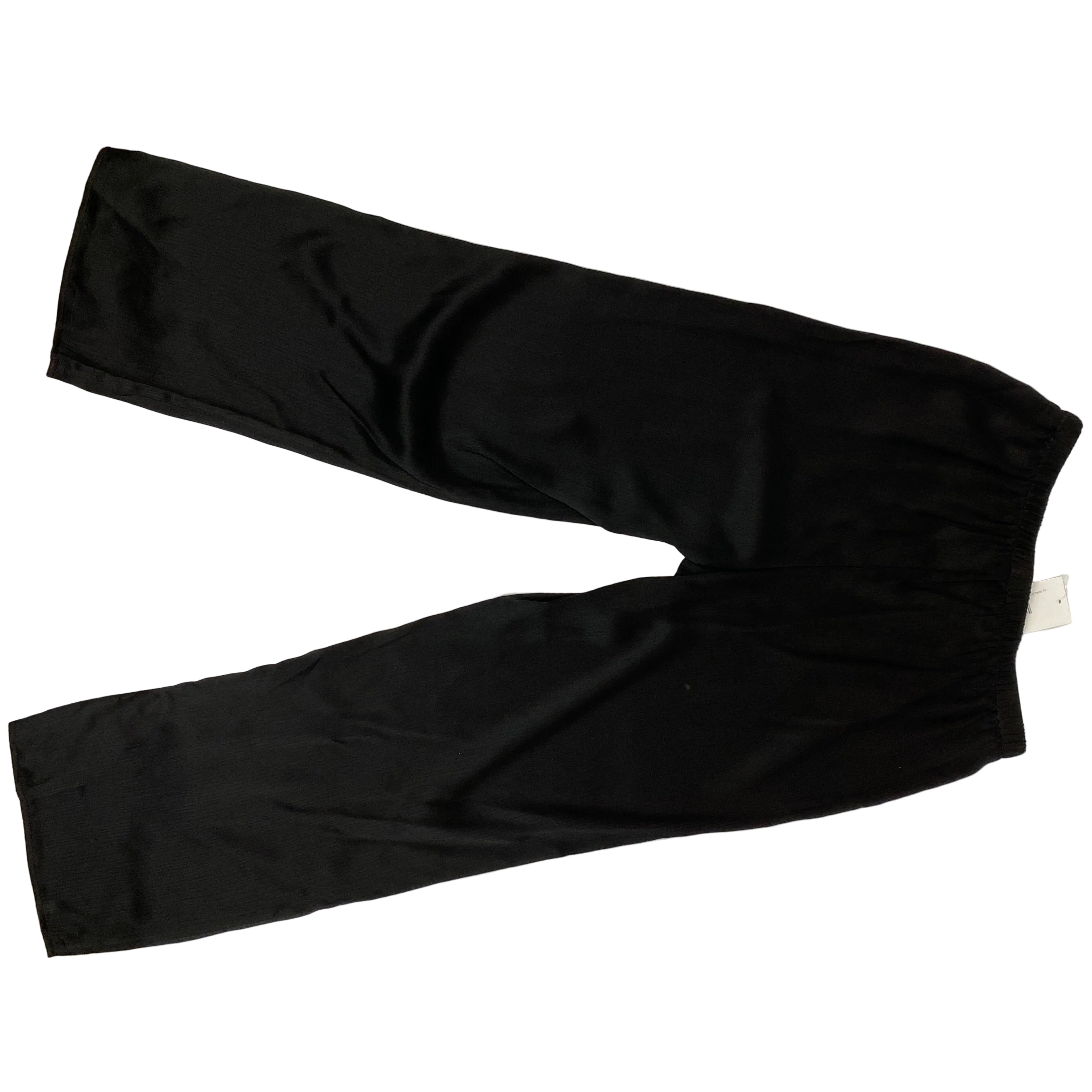 Eileen Fisher Black Crinkle Silk Pull-On Pants XS