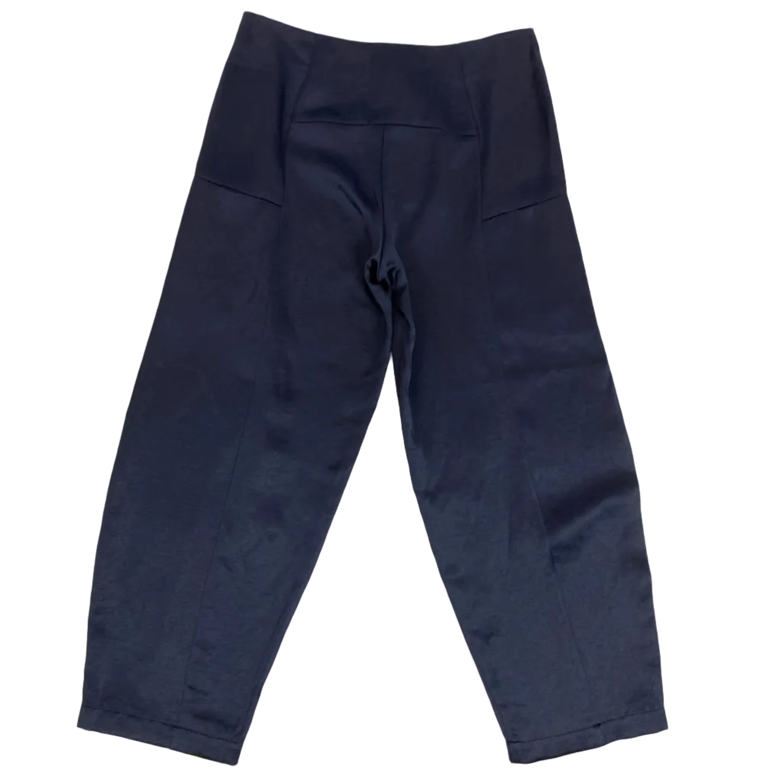 Zero + Maria Cornejo £500 Navy Satin Crop Pants XXS