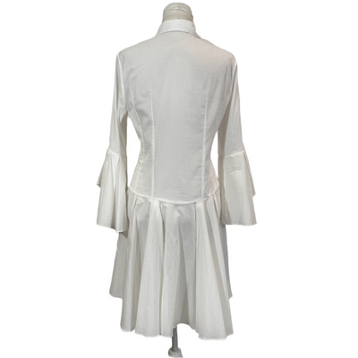 Anne Fontaine £395  Ivory Superfine Cotton Peplum Blouse M