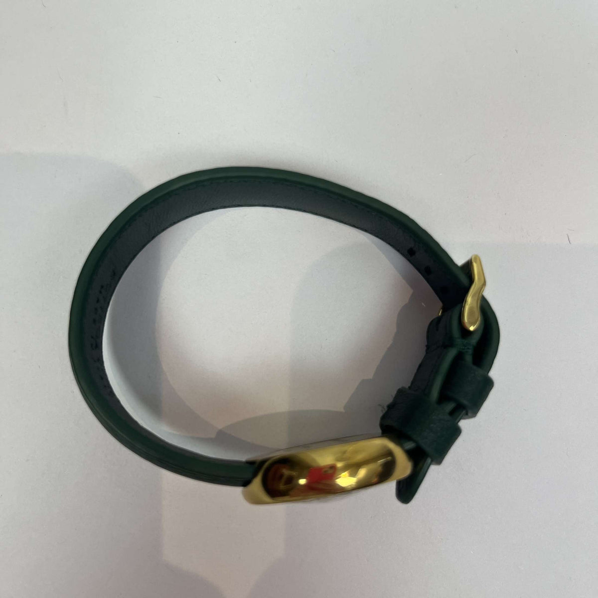 Bottega Veneta Rare Green Leather & Gilt/Silver Bracelet