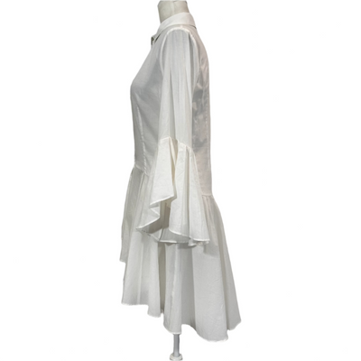 Anne Fontaine £395  Ivory Superfine Cotton Peplum Blouse M