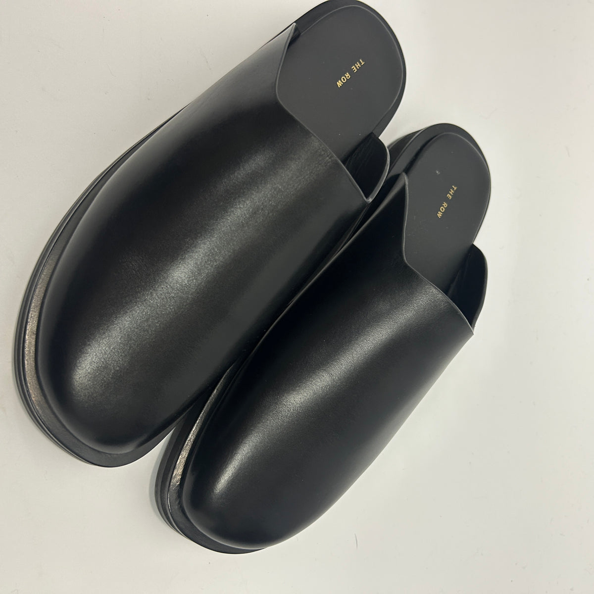 The Row New £950 Black Sabot Smooth Calfskin Mules 40
