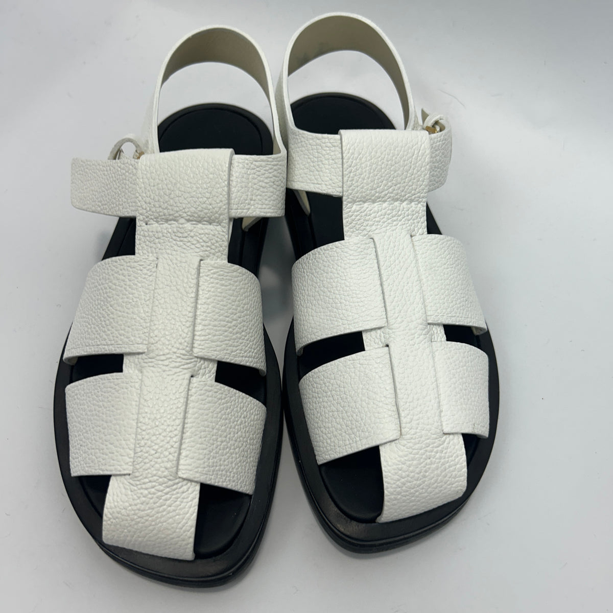 The Row £1060 Ivory Fisherman Sandals 38.5