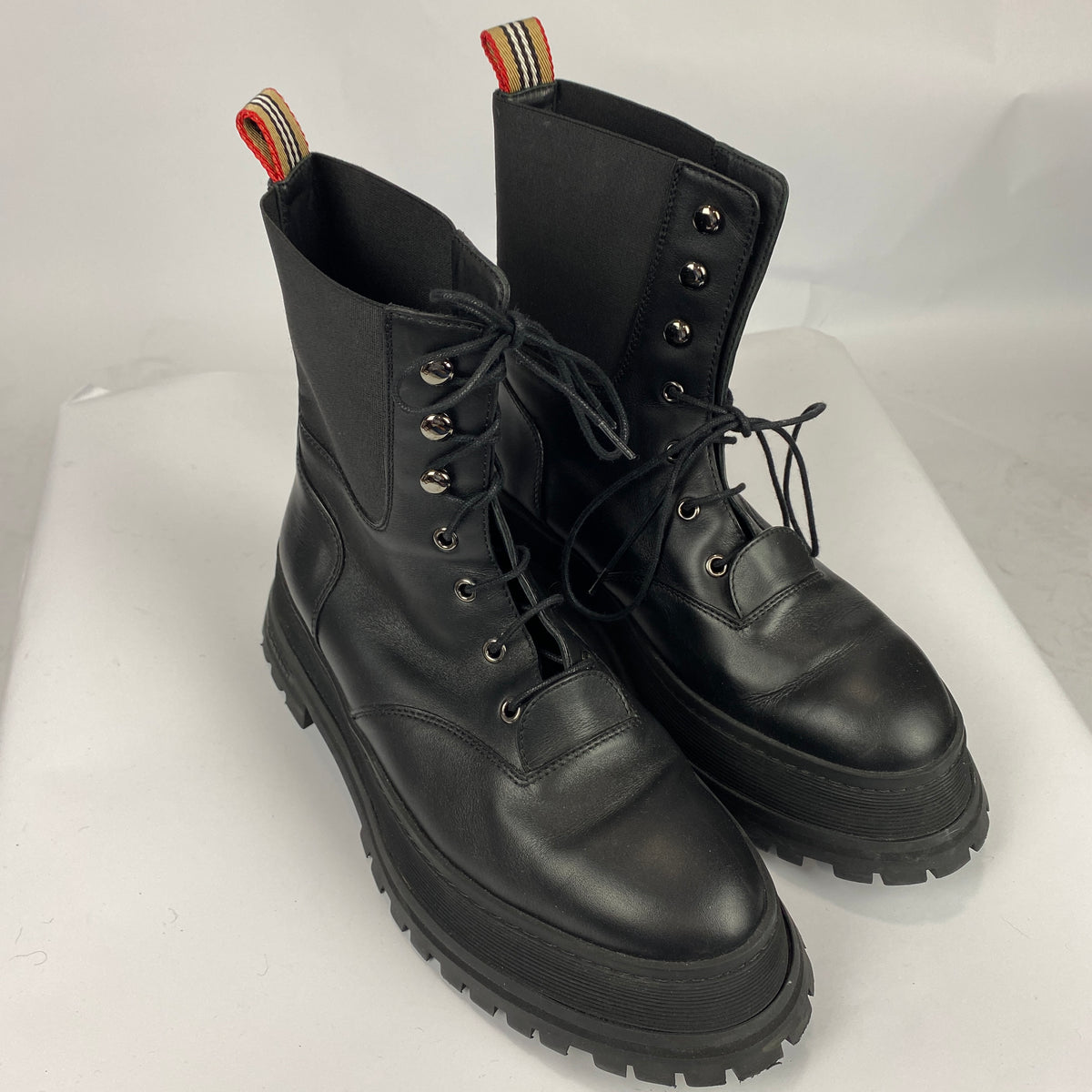 Burberry £730 Black Super Chunky Springton Combat Boots 41