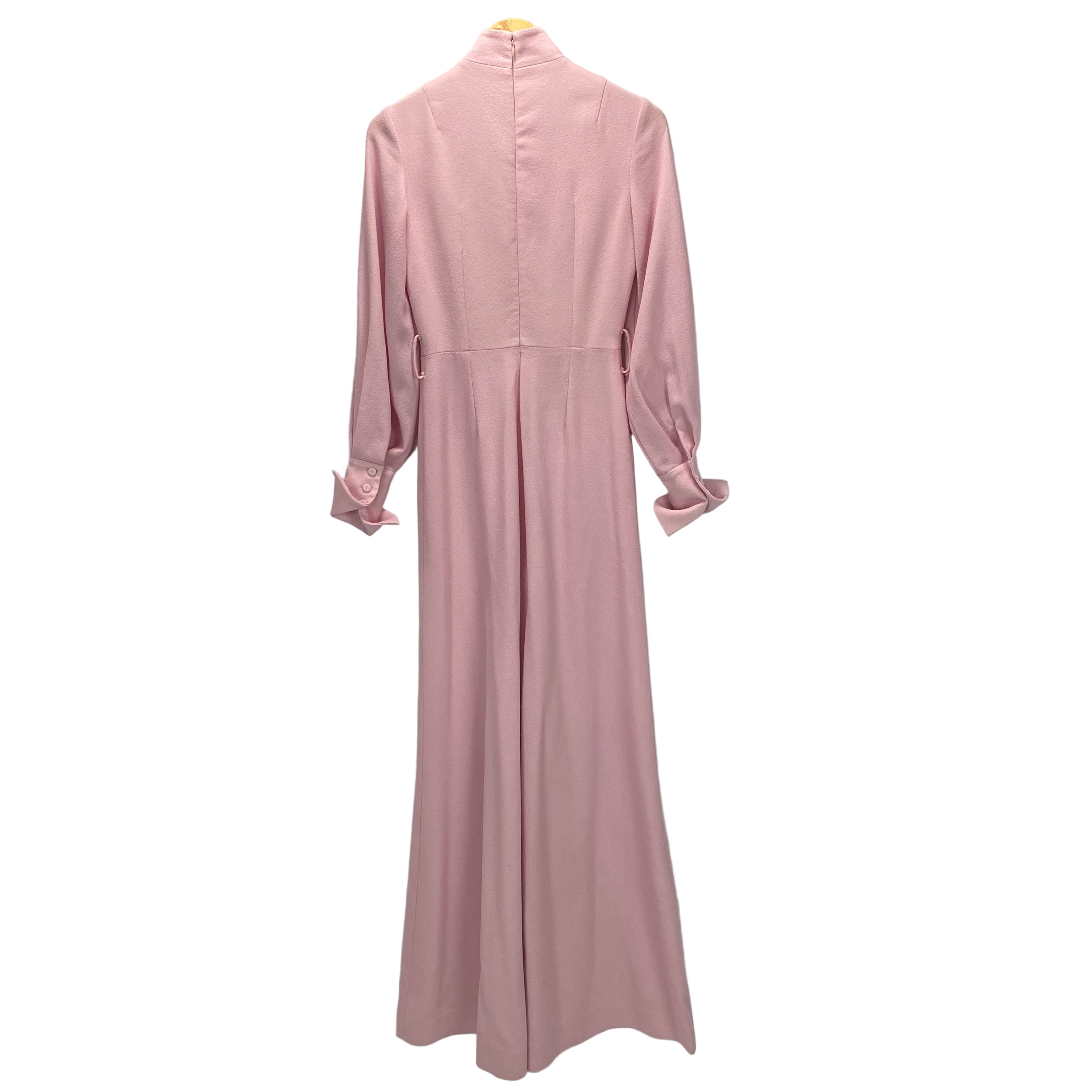 Emilia Wickstead Pink Crepe Turtleneck Jumpsuit XS