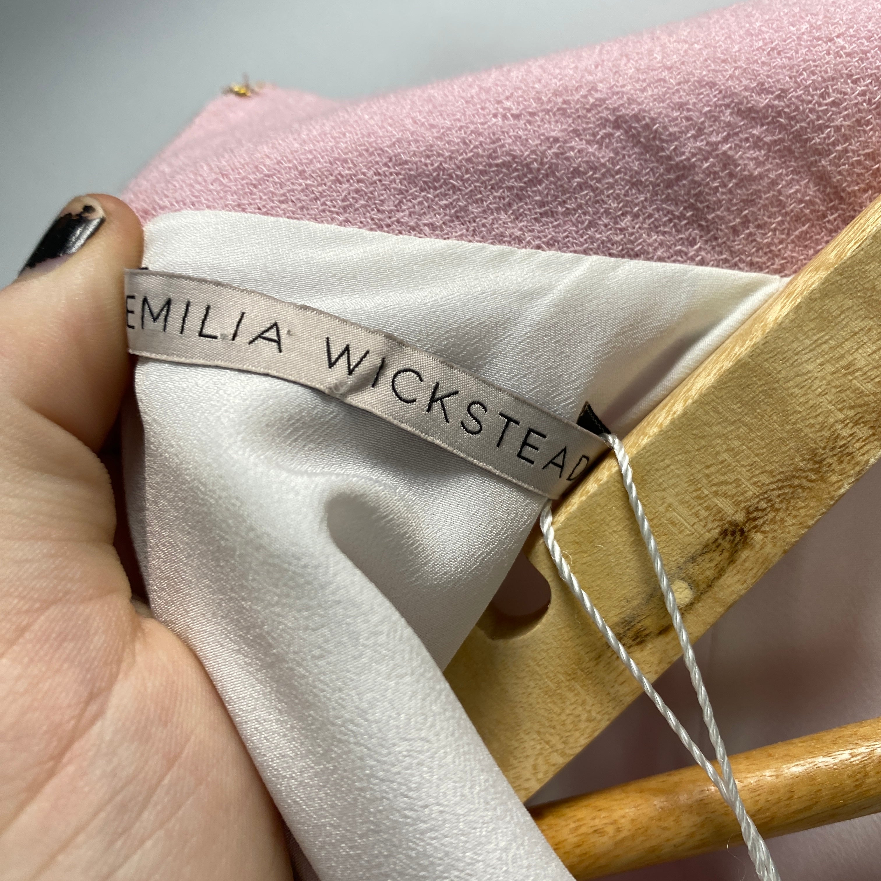 Emilia Wickstead Pink Crepe Turtleneck Jumpsuit XS