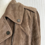 Brunello Cucinelli £4850 Cocoa Supersoft Suede Biker Jacket L