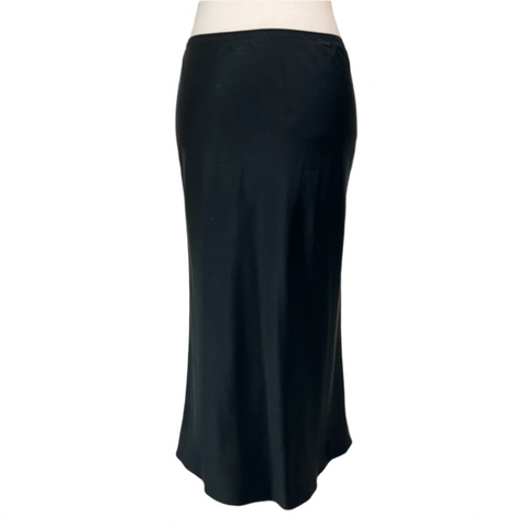 Joseph Brand New £325 Black Silk Satin Isaak Skirt XS