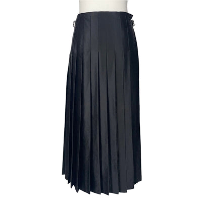 Le Kilt £500 Black Silk Satin Maxi Skirt S