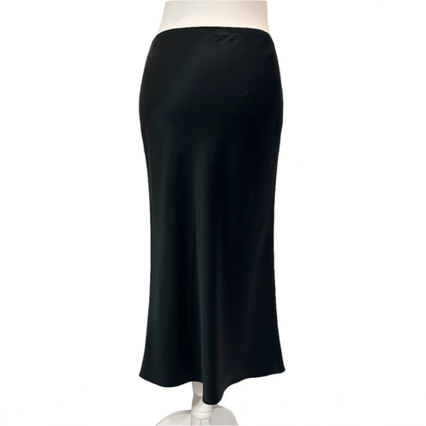 Joseph Brand New £325 Black Silk Satin Isaak Skirt XS