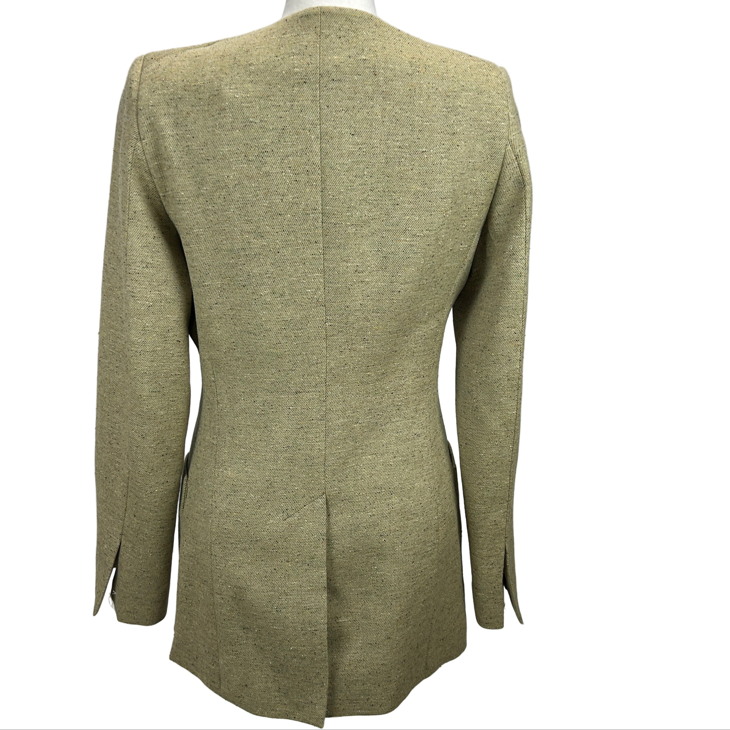 Victoria Beckham £990 Light Khaki Donegal Tweed Jacket XS