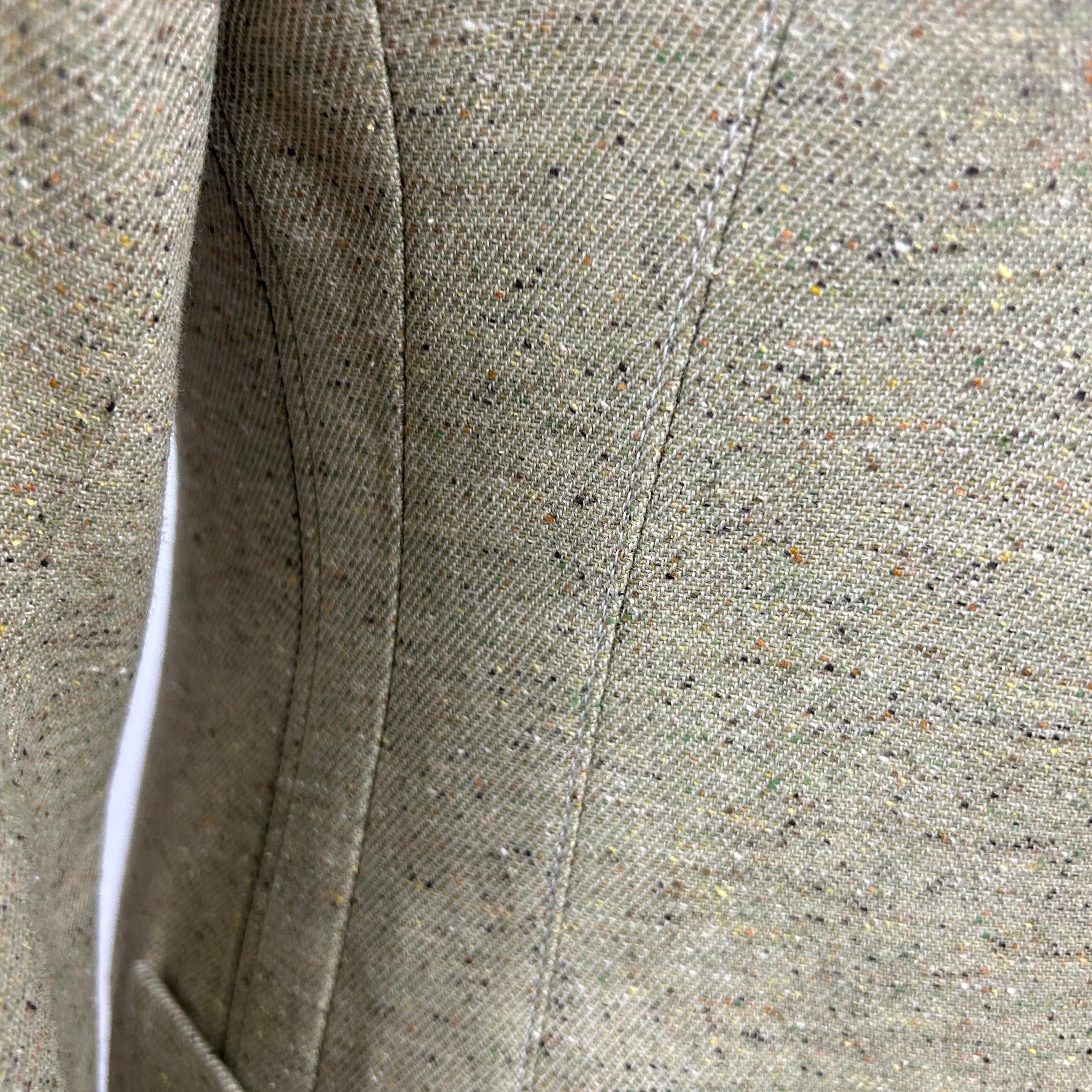 Victoria Beckham £990 Light Khaki Donegal Tweed Jacket XS