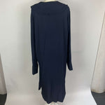 Ganni Navy Waffle Texture Collared Maxi Dress L/ XL