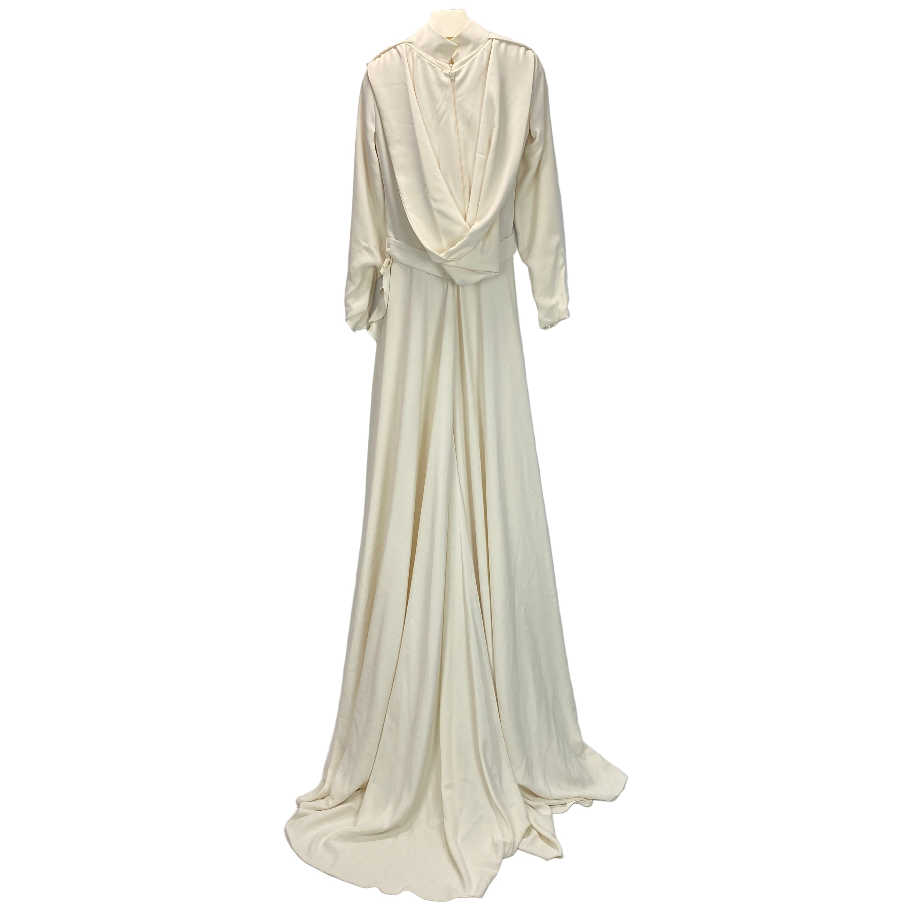 Saiid Kobeisy New £2873 Cream Lasercut Crepe Gown XS