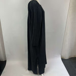 Malene Birger £400 Black Plisse Satin Maxi Dress M