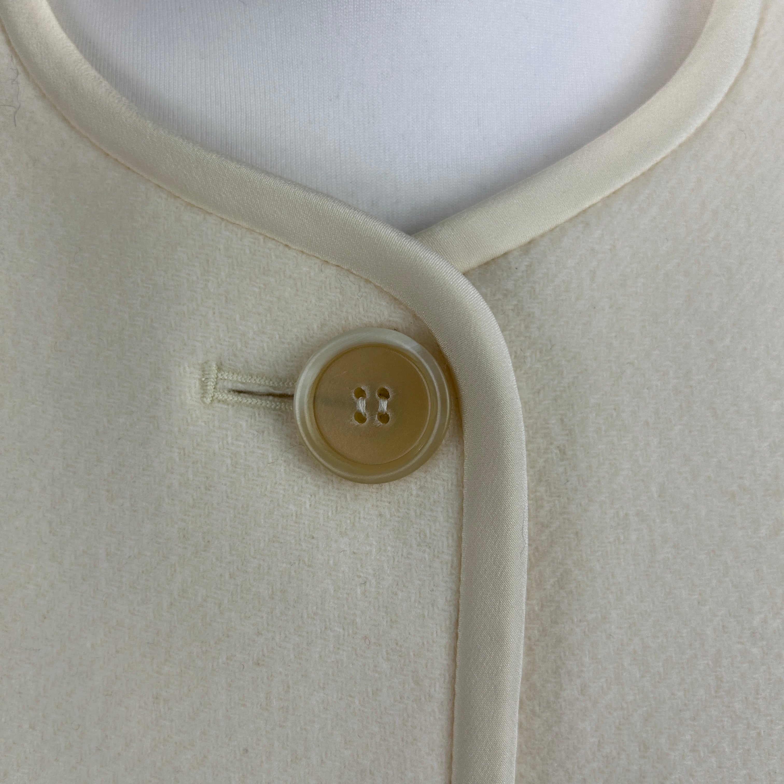 Chloe New £1510 Eden White Wool Mix Collarless Jacket L