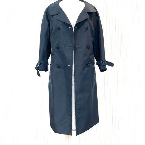 Prada Navy Silk Mix Lightweight Trench Coat M