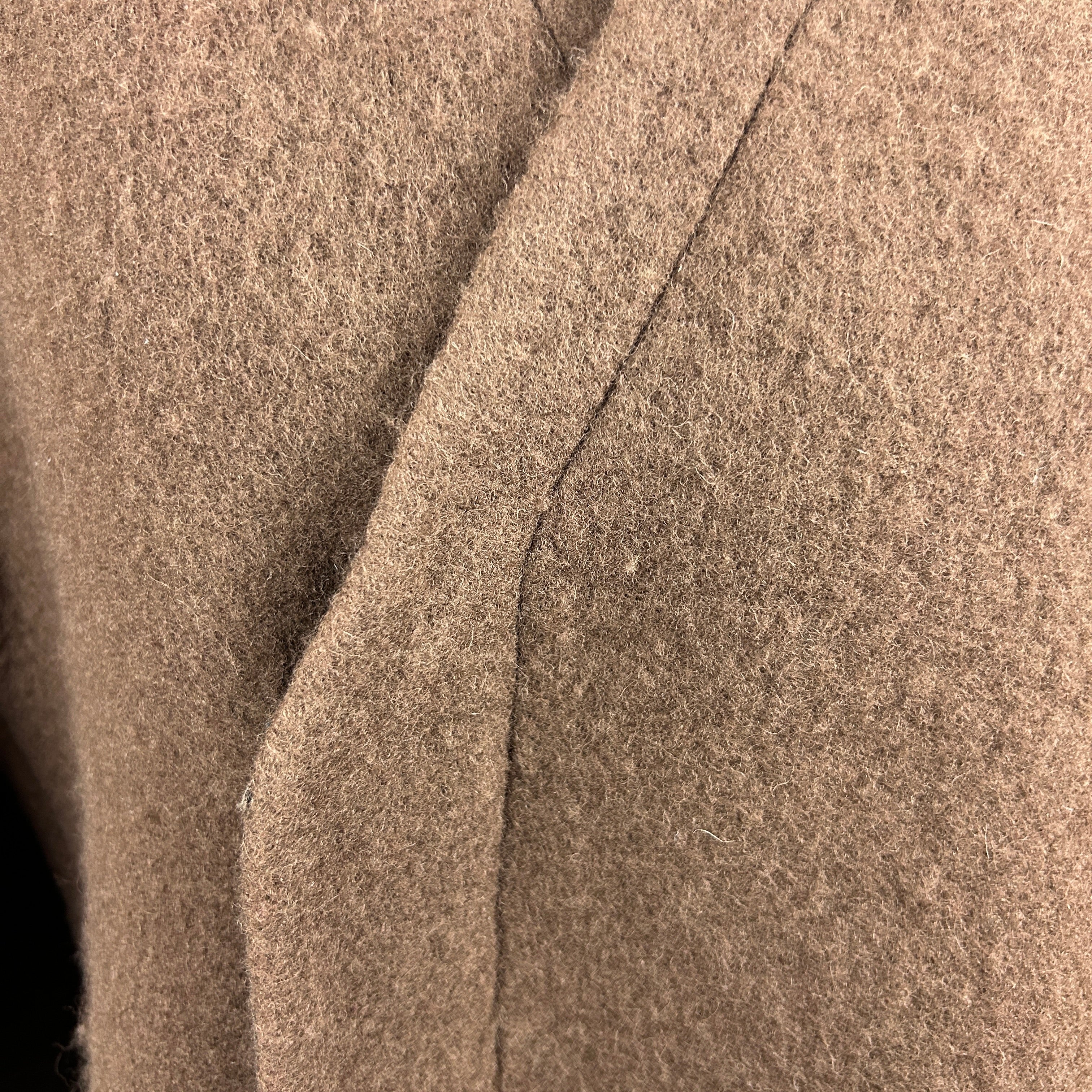 Rick Owens £1400 Brown Boucle Wool Zippered Cape M