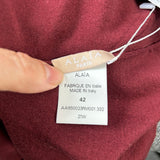 Alaia$1220 Merlot Wool Mix Knit Peplum Sweater XS/S