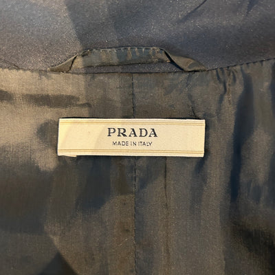 Prada Black Silk Mix Lightweight Trench Coat M