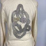 Zadig & Voltaire £400 Cream Cashmere Kali Snake Cardigan S