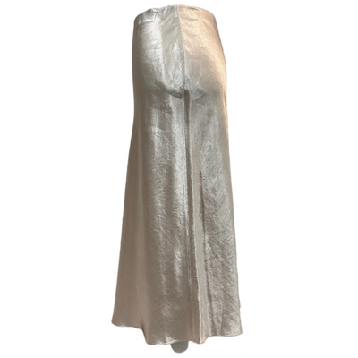 Vince £245 Nude Pink Hammered Satin Skirt XS